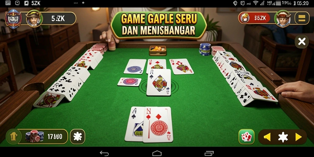 Tampilan gameplay Gaple yang seru dan interaktif di 5ZK.
