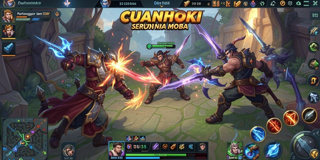 Gameplay seru CUANHOKI dalam pertarungan MOBA yang menegangkan.