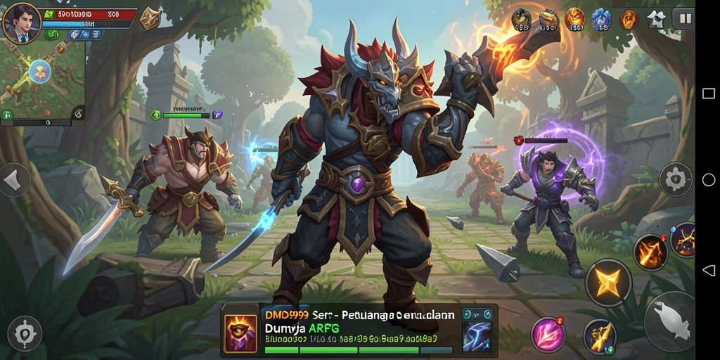 Screenshot DMD999 menampilkan aksi pertarungan yang mendebarkan di dunia fantasi.