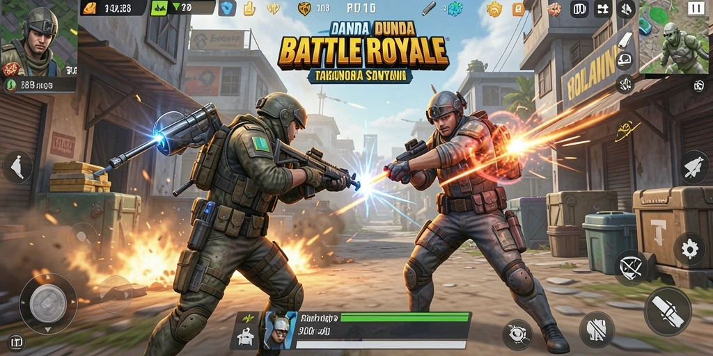 Tampilan gameplay seru JAKARTAWIN dalam pertarungan Battle Royale.