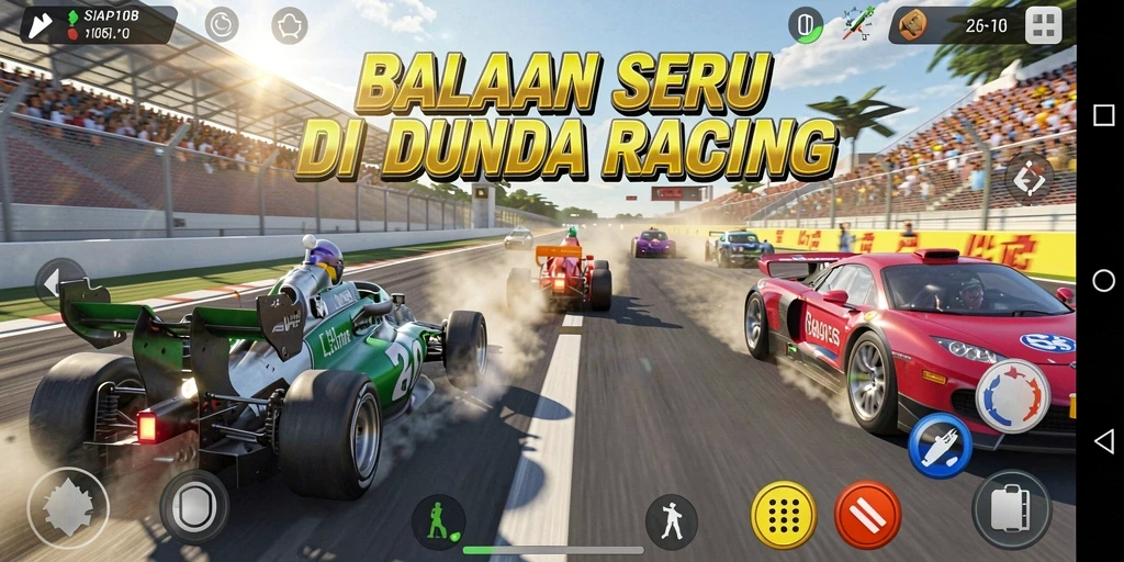 Tampilan aksi seru dari gameplay balapan di SIAP108.