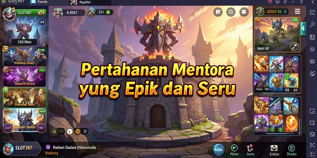 Tampilan gameplay <strong>SLOT367</strong> dengan strategi Tower Defense yang intens.